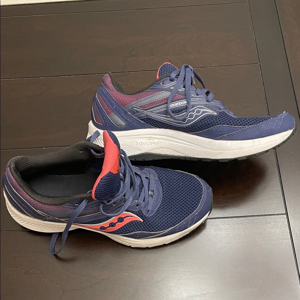 Saucony Cohesion Blue and Pink Athletic Shoes - Picture 3 of 10